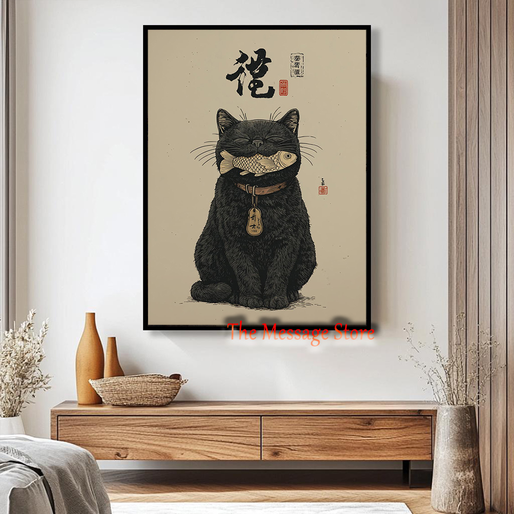 Schwarze Glückskatze Ukiyo-e J – Japanese Lifestyle And Traditions Bewertung und Preis